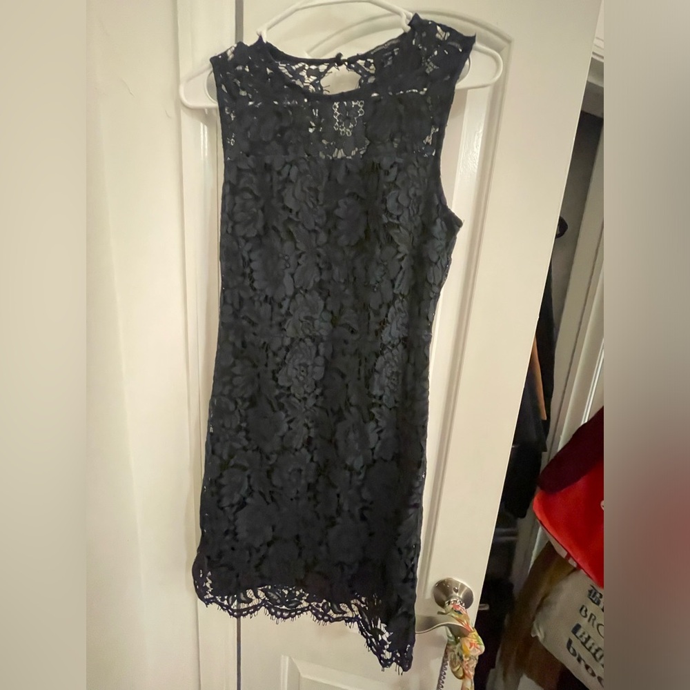 Banana republic mini dress 4P lace blue black